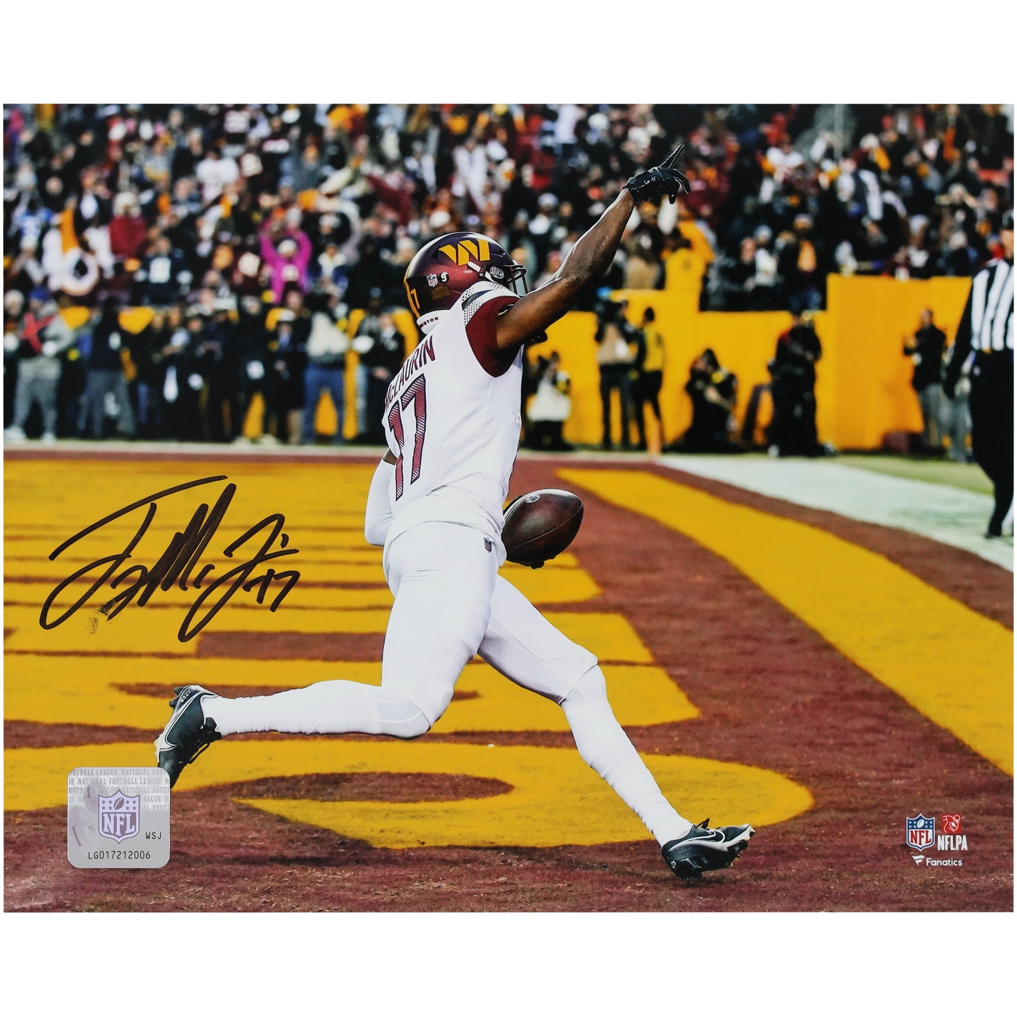 Terry McLaurin Washington Commanders Autographed Fanatics Authentic 8" x 10" Touchdown Photograph