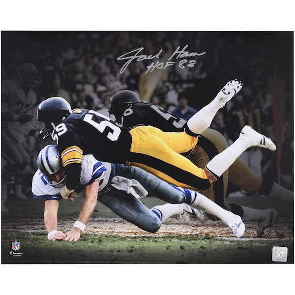 Jack Ham Pittsburgh Steelers Autographed Fanatics Authentic 16" x 20" Tackle Photograph with "HOF 88" Inscription