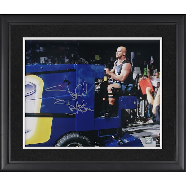 "Stone Cold" Steve Austin WWE Autographed Fanatics Authentic Framed 16" x 20" Riding Zamboni Photograph