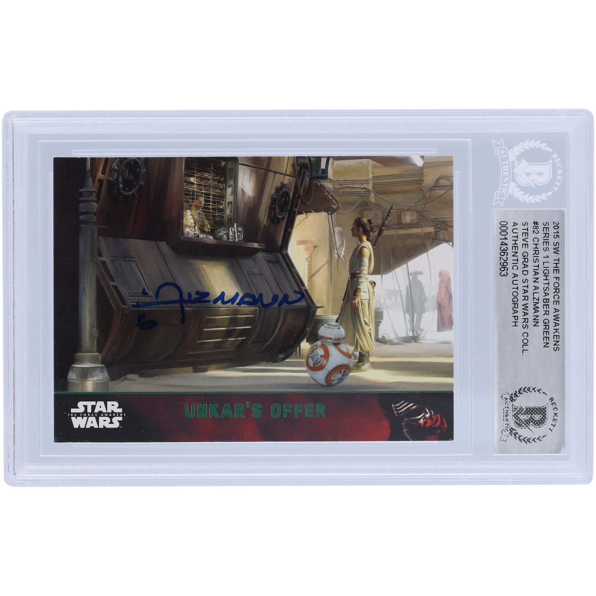 Christian Alzmann Star Wars Autographed 2015 Topps #82 BAS Authenticated Card