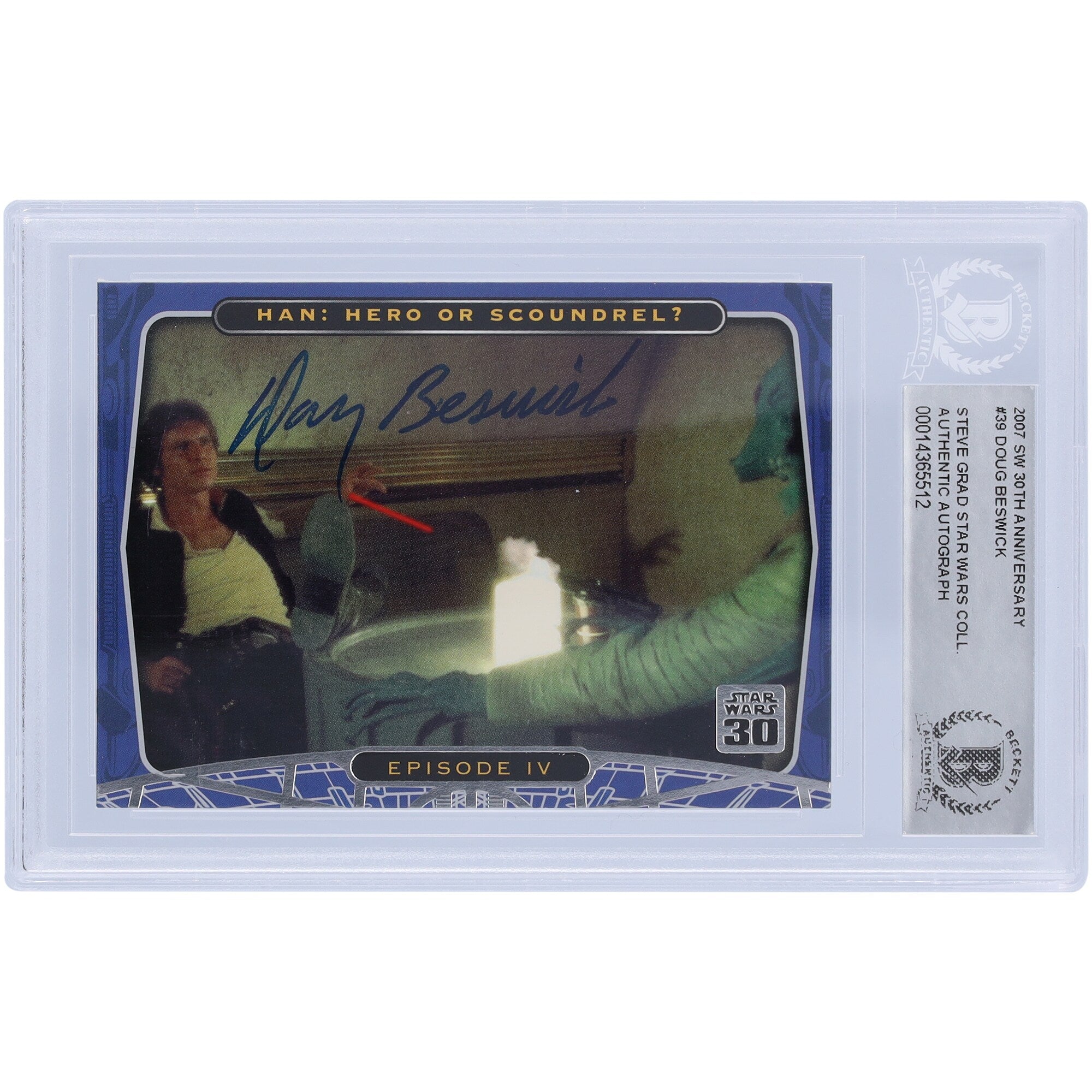 Doug Beswick Star Wars Autographed 2007 Topps Anniversary #39 BAS Authenticated Card