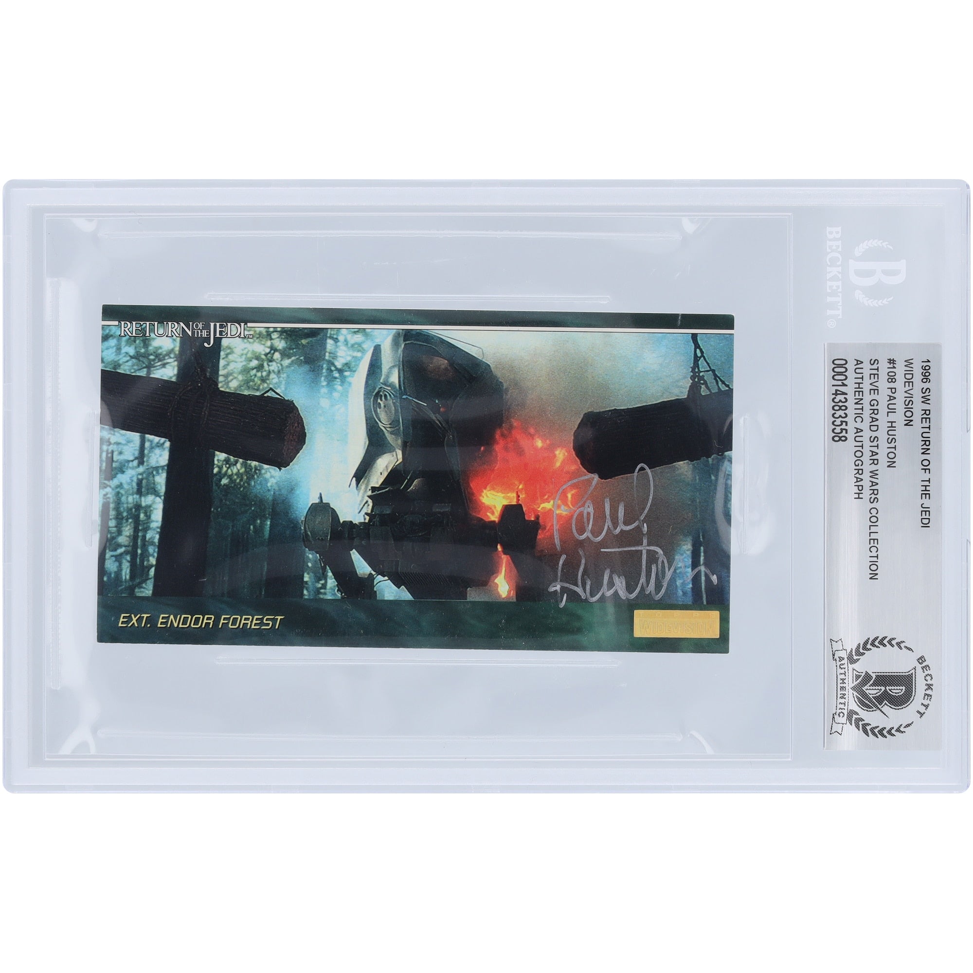 Paul Huston Autographed 1996 Topps Star Wars Widevision #108 BAS Authenticated Card