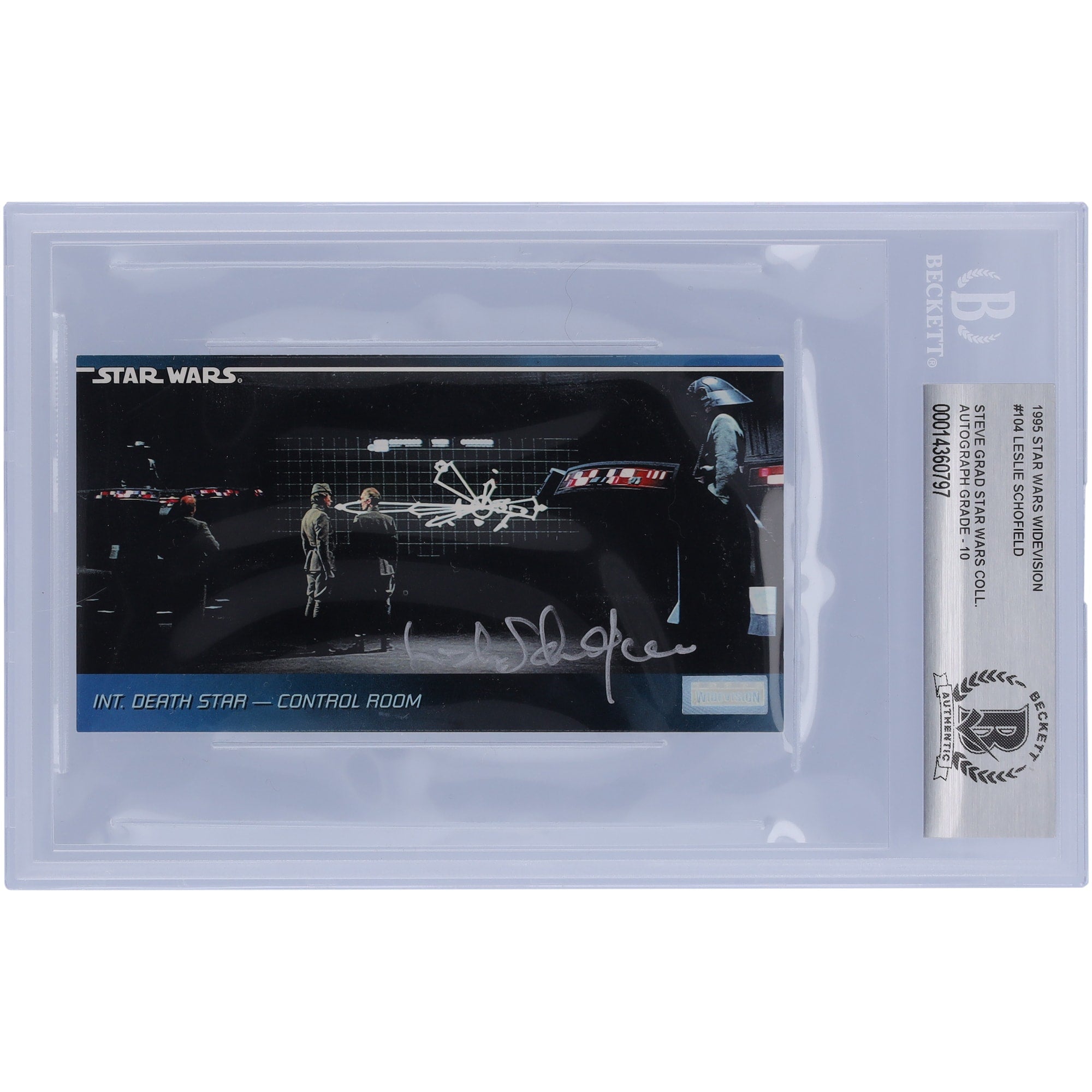 Leslie Schofield Star Wars Autographed 1995 Topps Widevision #104 BAS Authenticated 10 Card