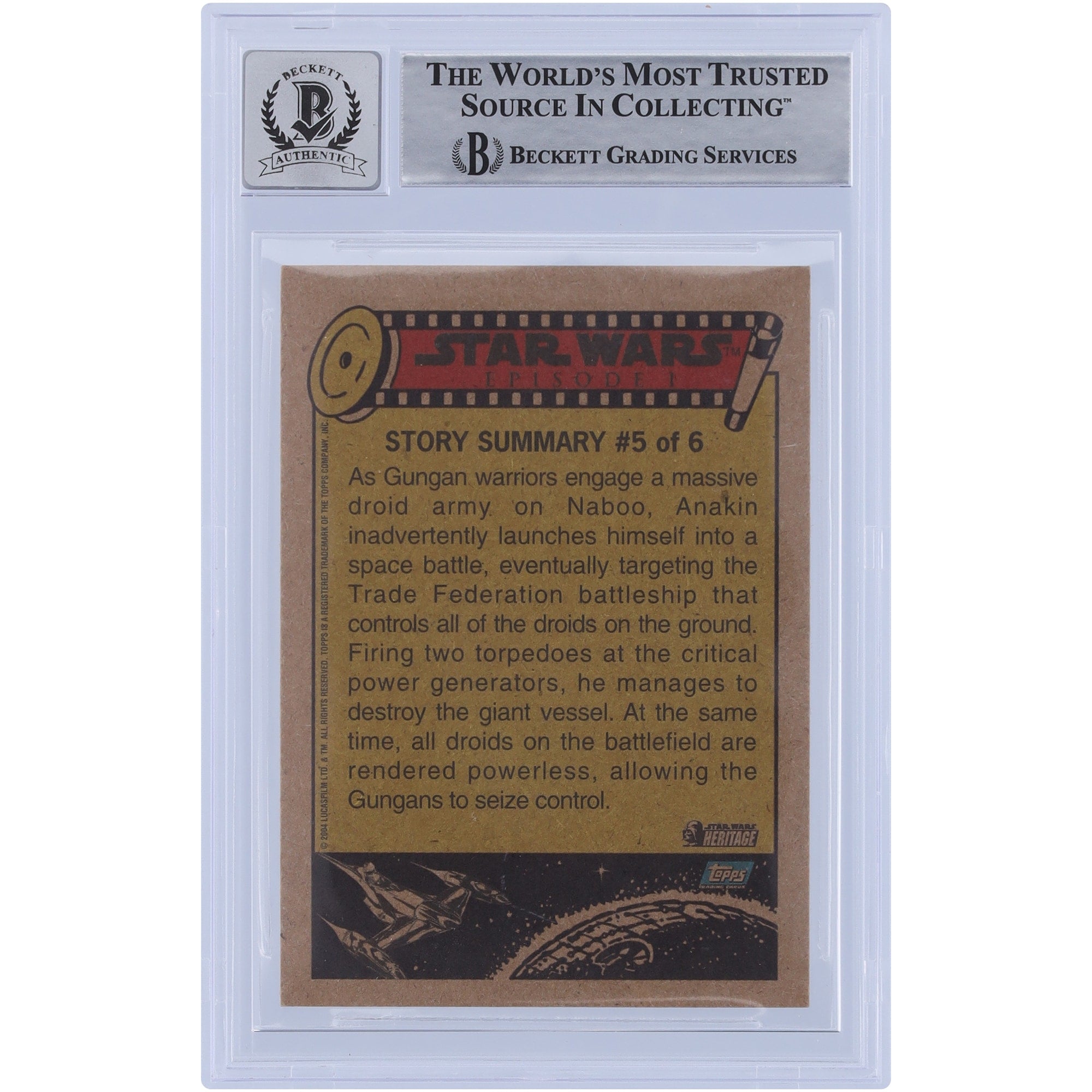 Ray Gilberti Star Wars Autographed 2004 Topps Heritage #71 BGS Authenticated 10 Card