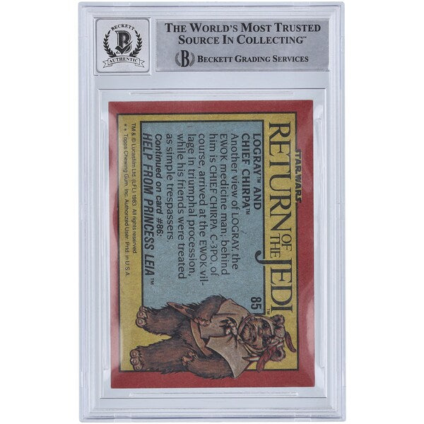Ira Keeler Star Wars Autographed 1983 Topps Return of the Jedi #85 BGS Authenticated 10 Card