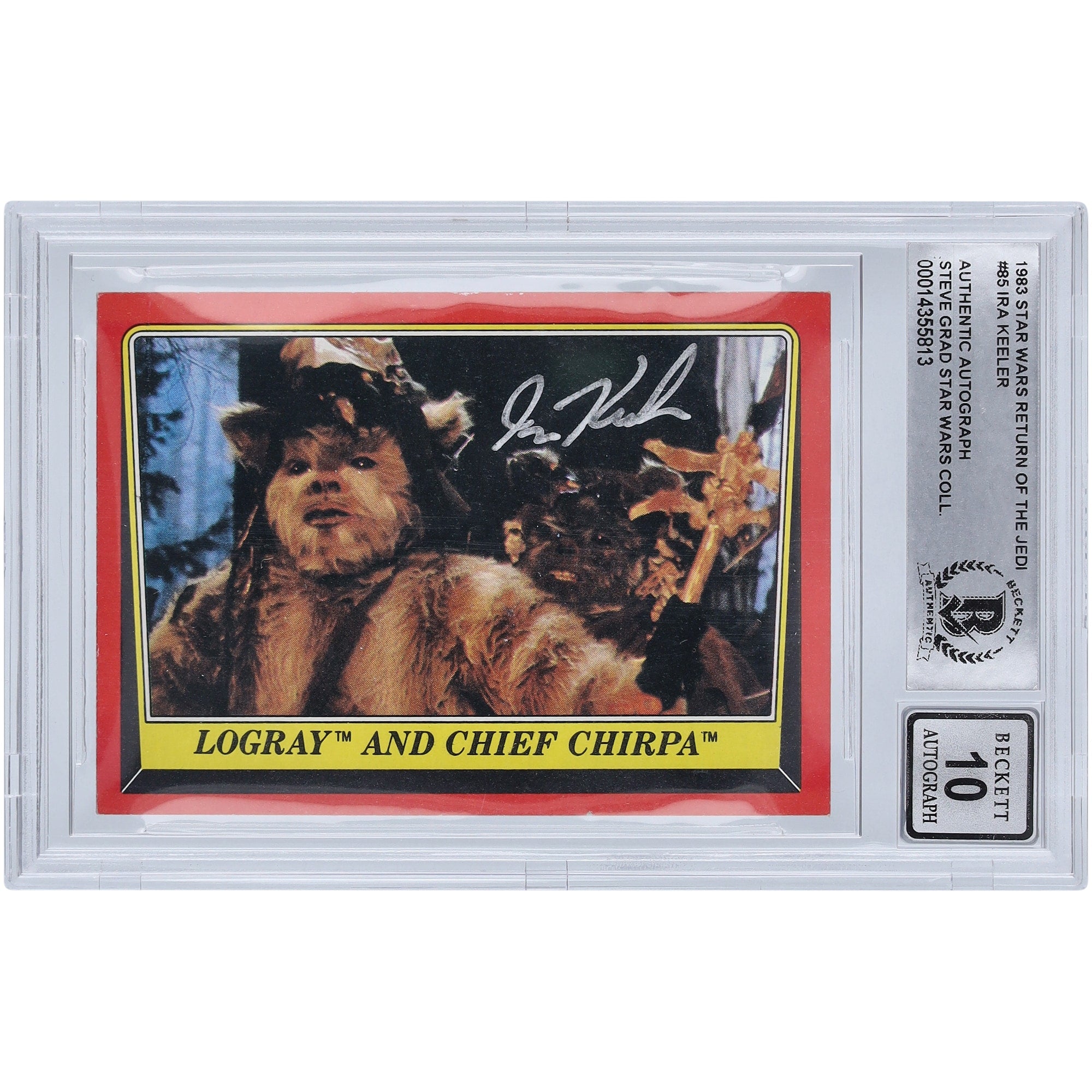 Ira Keeler Star Wars Autographed 1983 Topps Return of the Jedi #85 BGS Authenticated 10 Card