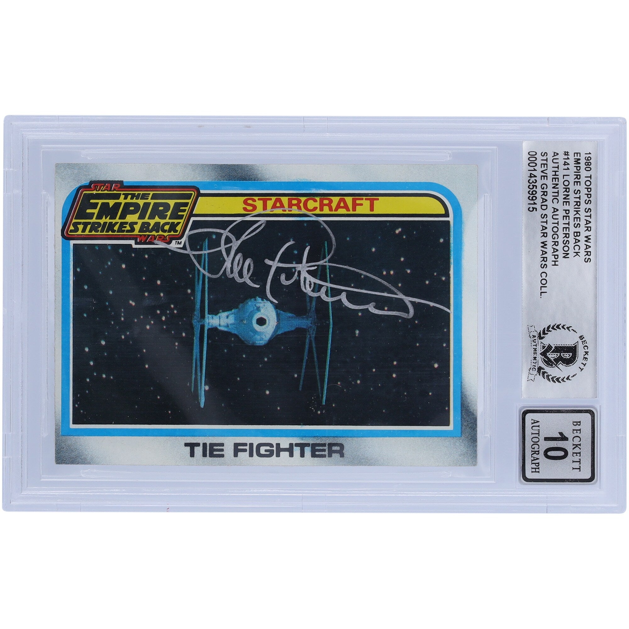 Lorne Peterson Star Wars Autographed 1980 Topps The Empire Strikes Back #141 BGS Authenticated 10 Card