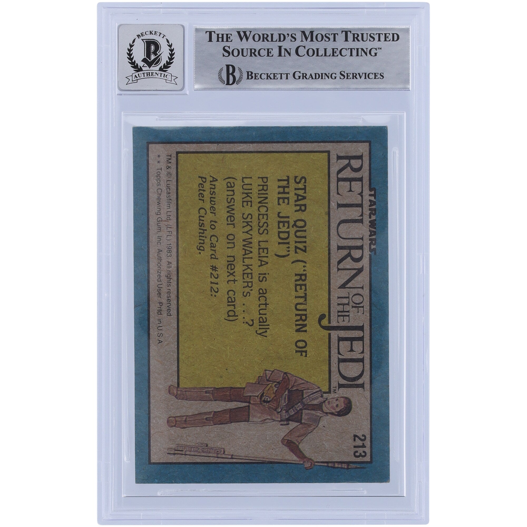 Ease Owyeung Star Wars Autographed 1983 Topps Return of the Jedi #213 BGS Authenticated 10 Card