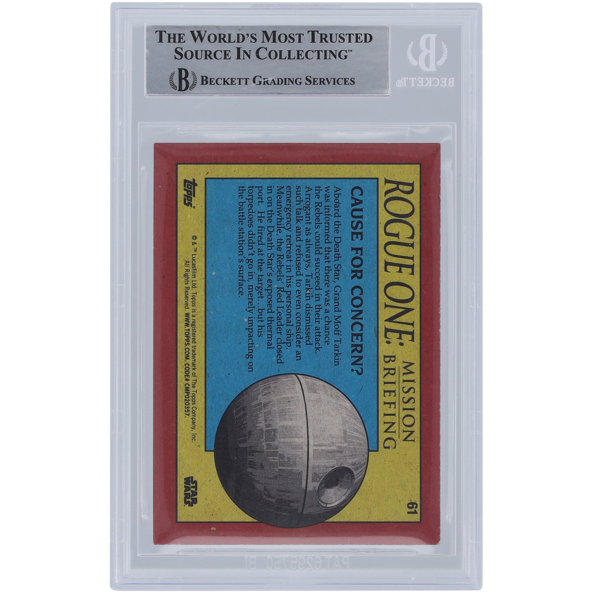 Leslie Schofield Star Wars Autographed 2016 Topps Rogue One #61 BGS Authenticated Card