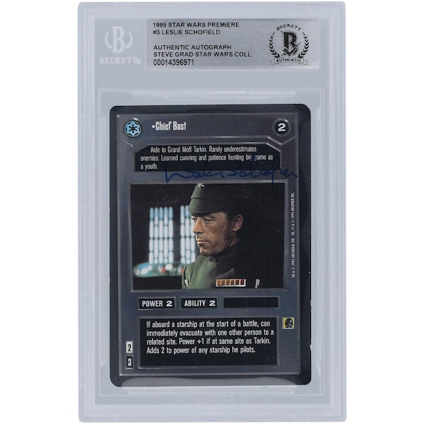 Leslie Schofield Star Wars Autographed 1995 CCG Premiere #3 BGS Authenticated Card