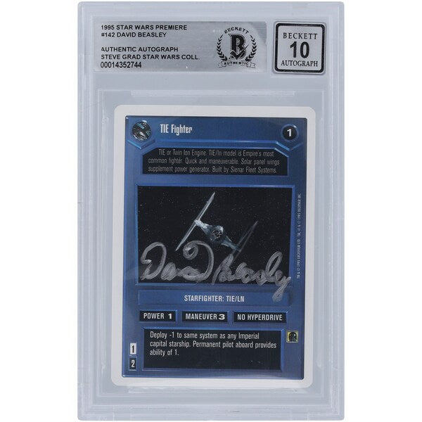 David Beasley Star Wars Autographed 1995 CCG Premiere #142 BGS Authenticated 10 Card