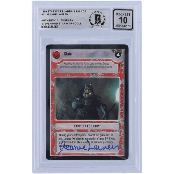 Jeanne Lauren Star Wars Autographed 1998 CCG Jabba's Palace #31 BGS Authenticated 10 Card