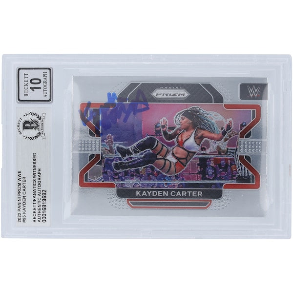 Kayden Carter WWE Autographed 2022 Panini Prizm #95 Beckett Fanatics Witnessed Authenticated 10 Card