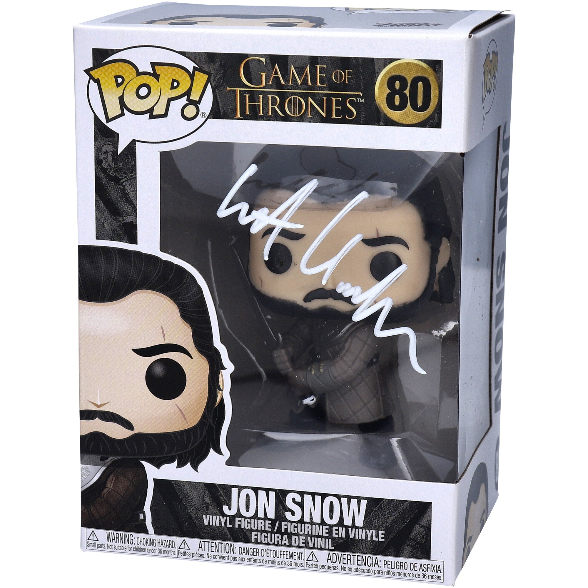Kit Harington Game of Thrones Autographed Fanatics Authentic Jon Snow Season 8 #80 Funko Pop!