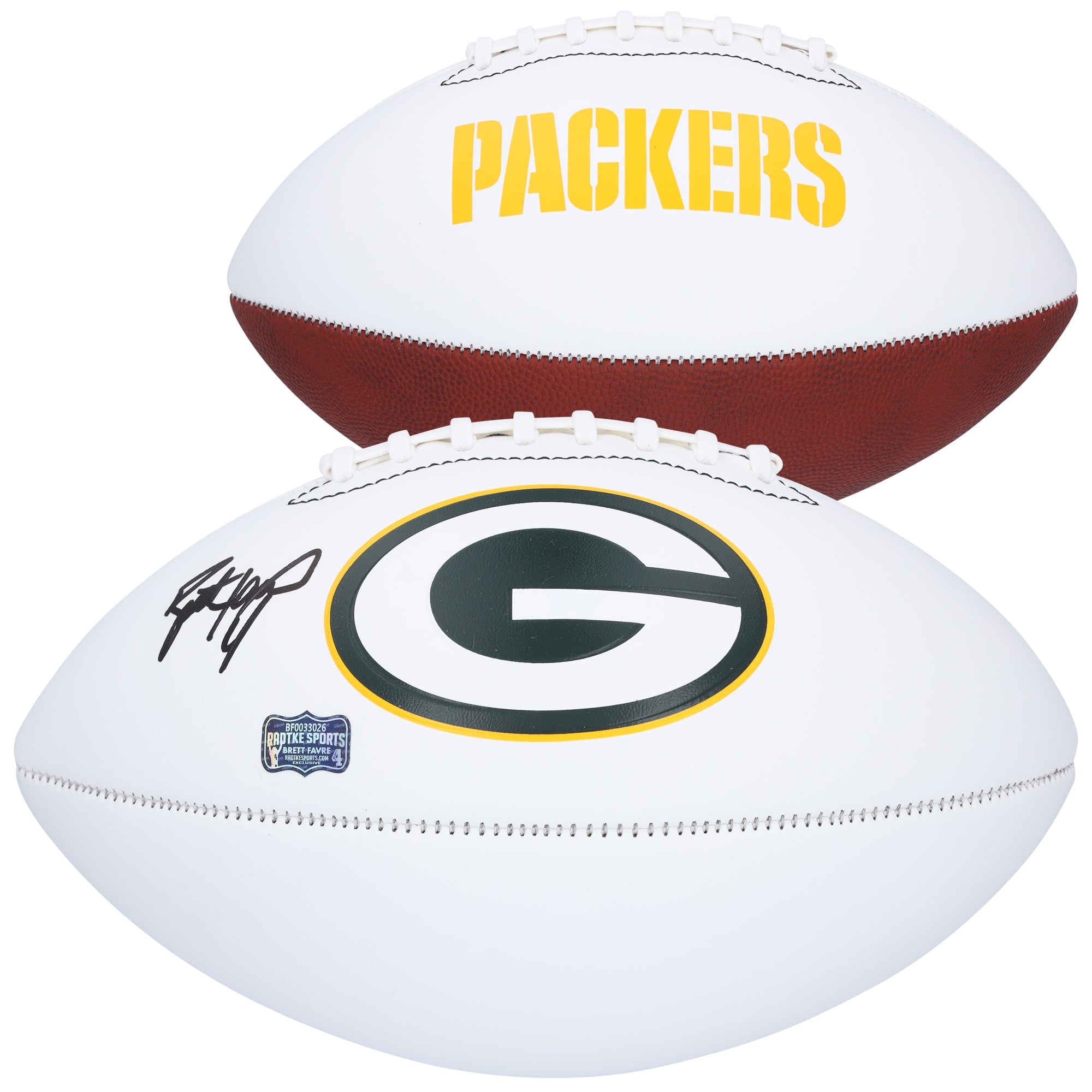 Brett Favre Green Bay Packers Autographed Fanatics Authentic Franklin White Panel Football