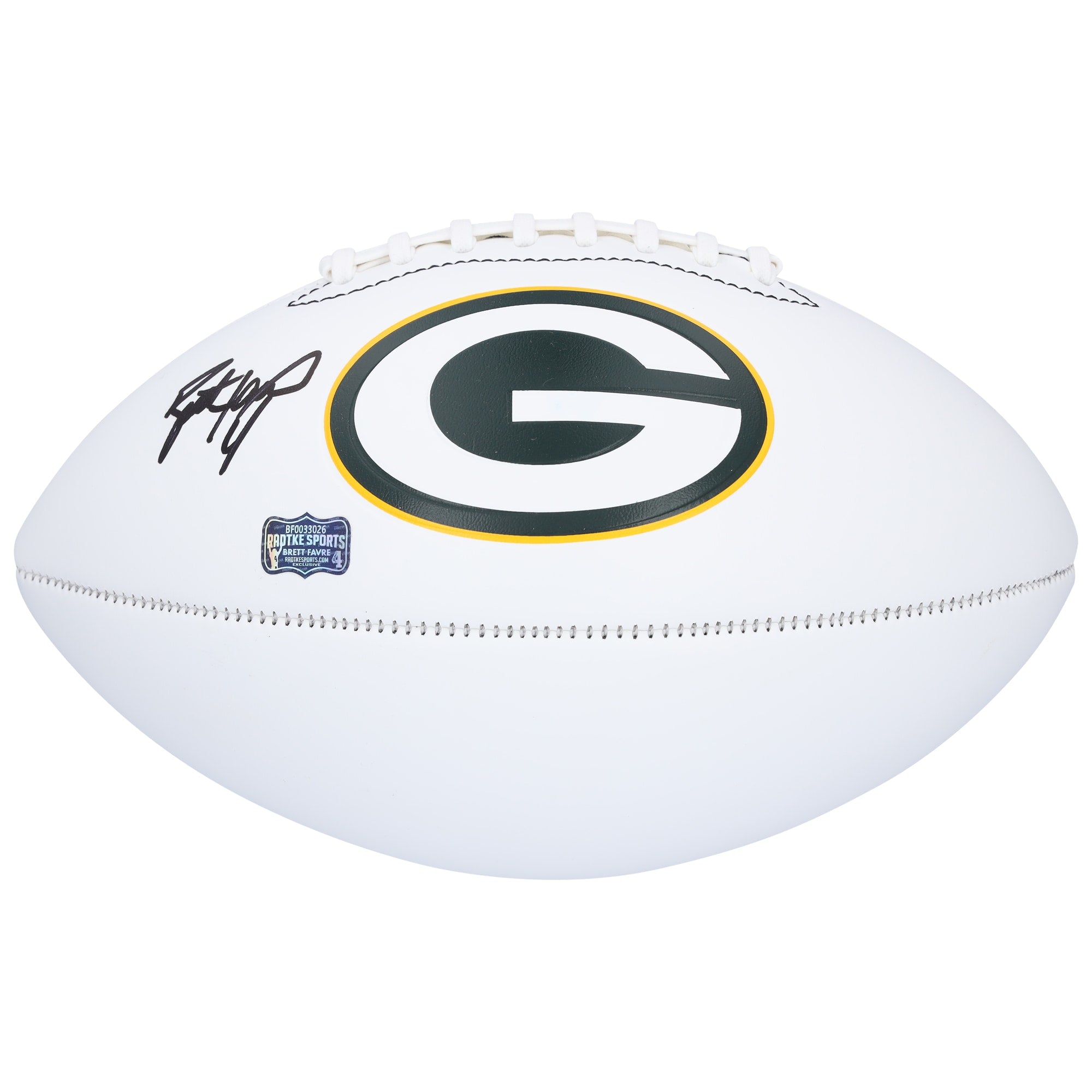 Brett Favre Green Bay Packers Autographed Fanatics Authentic Franklin White Panel Football