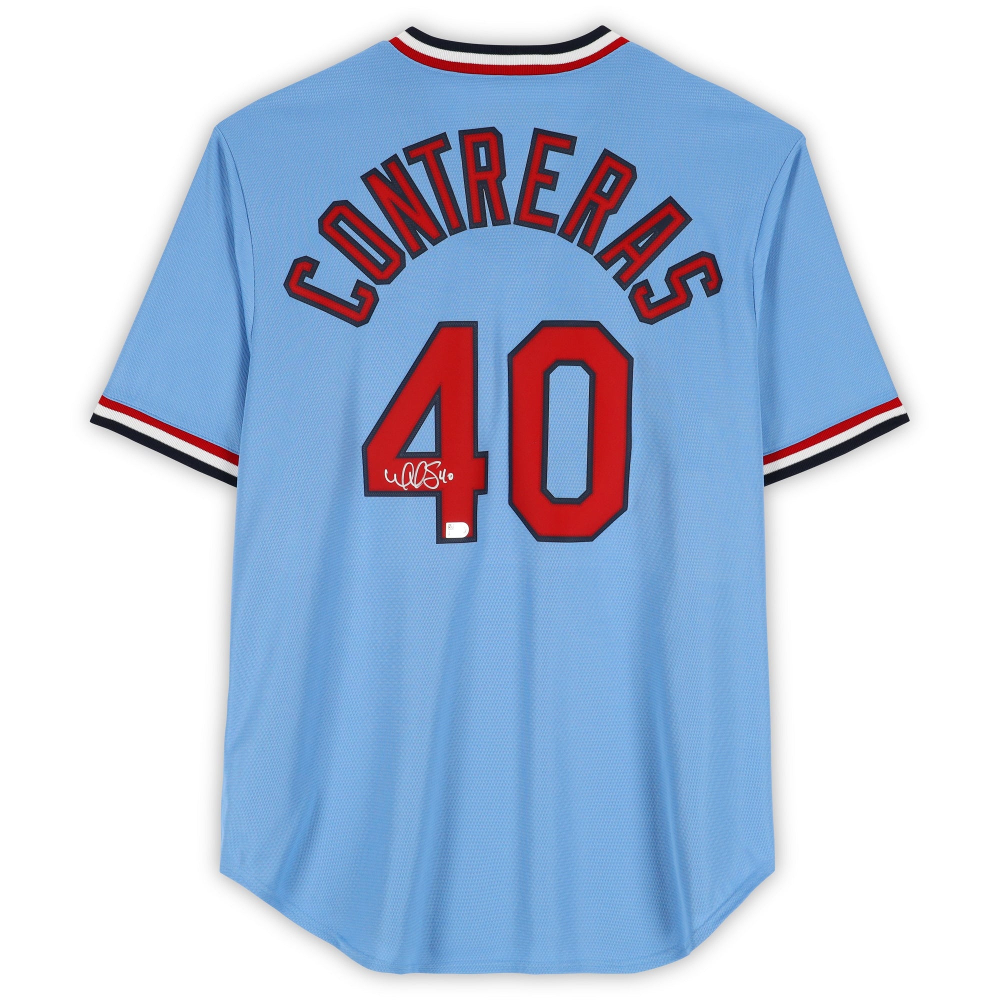 Willson Contreras St. Louis Cardinals Autographed Fanatics Authentic Light Blue Nike Cooperstown Replica Jersey