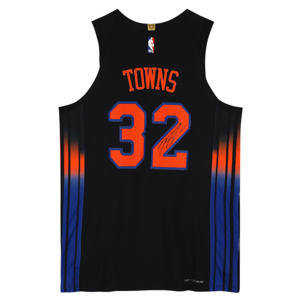 Karl-Anthony Towns New York Knicks Autographed Fanatics Authentic Black Jordan Brand 2025-26 Statement Edition Authentic Jersey