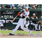 Adley Rutschman Baltimore Orioles Autographed Fanatics Authentic 8" x 10" White Jersey Hitting Photograph