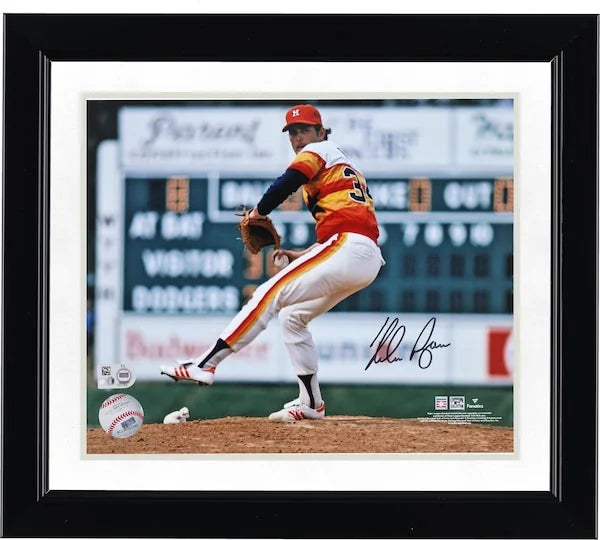 Nolan Ryan Signed 8 x 10 Photo Houston Astros Rainbow Jersey