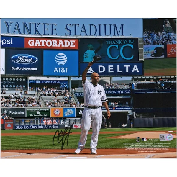 CC Sabathia Signed 8 x 10 Cap Tip Photograph Yankees