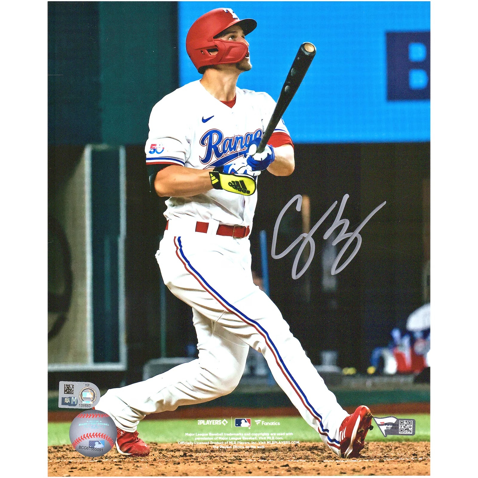 Corey Seager Texas Rangers Fanatics Authentic Autographed 8" x 10" Hitting Photograph