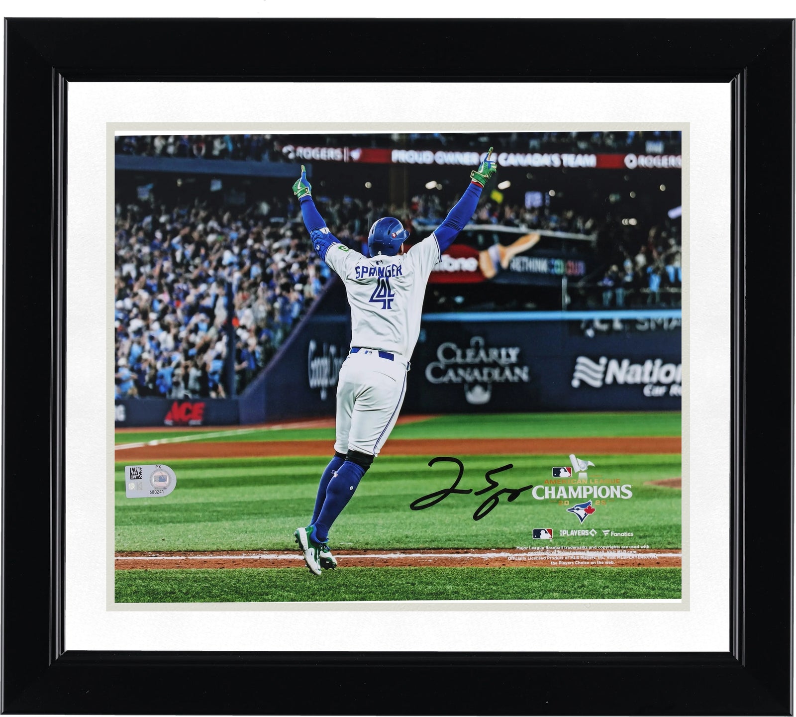 George Springer Signed 8 x 10 Photograph | 2025 ALCS Game 7 Game-Winning Home Run