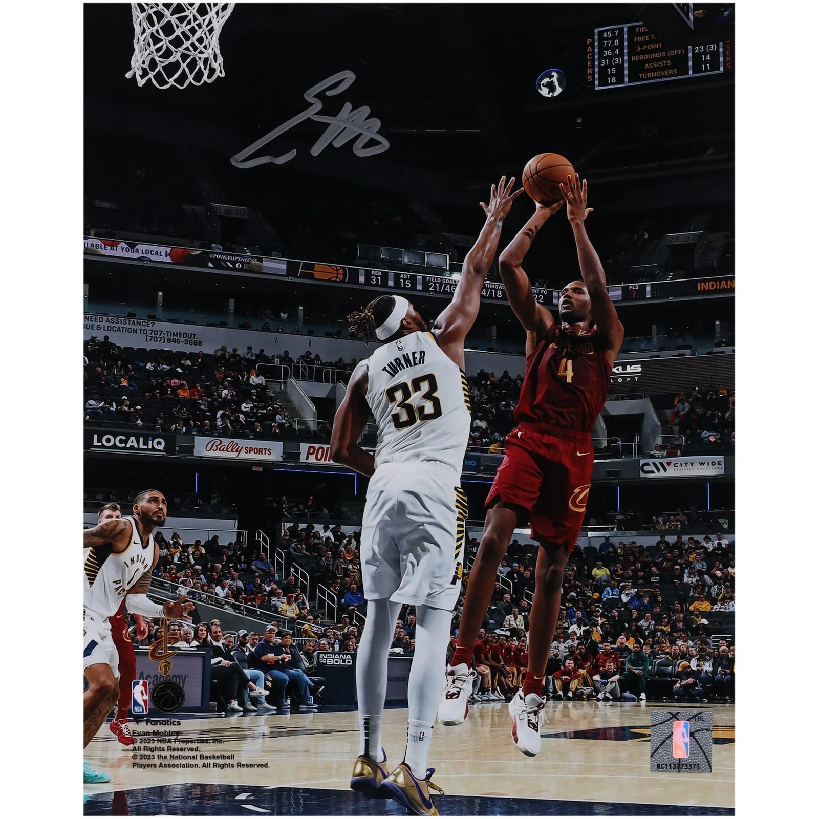 Evan Mobley Signed 8 x 10 Photograph | Fadeaway vs. Pacers