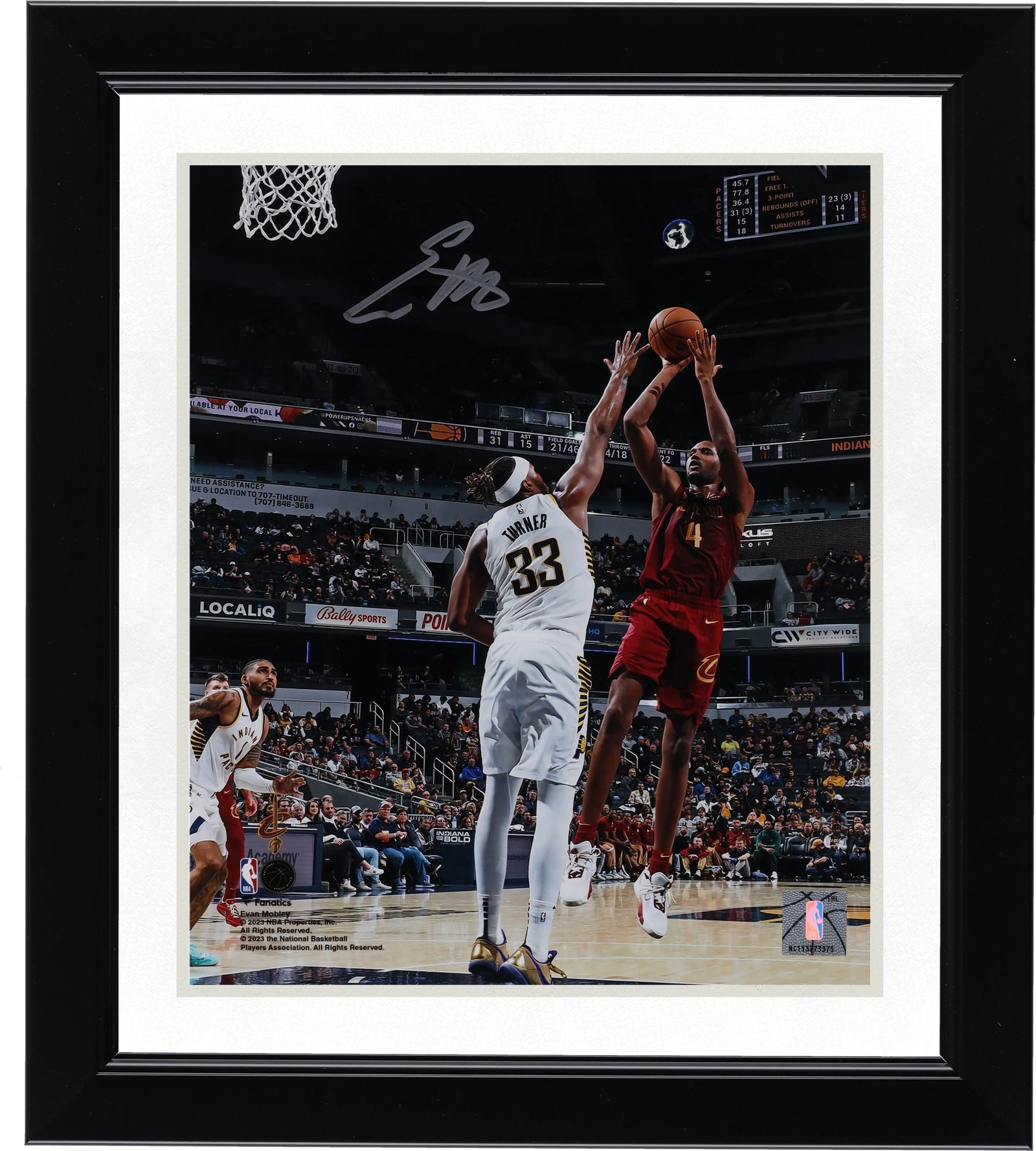 Evan Mobley Signed 8 x 10 Photograph | Fadeaway vs. Pacers