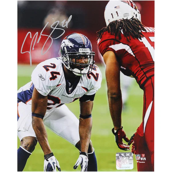 Champ Bailey Denver Broncos Autographed Fanatics Authentic 8" x 10" Matchup vs. Larry Fitzgerald Photograph