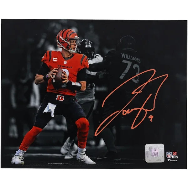 Joe Burrow Signed 8 x 10 Photograph | Cincinnati Bengals Orange Jersey