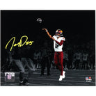 Jayden Daniels Washington Commanders Autographed Fanatics Authentic 8" x 10" Throwing Spotlight Photograph