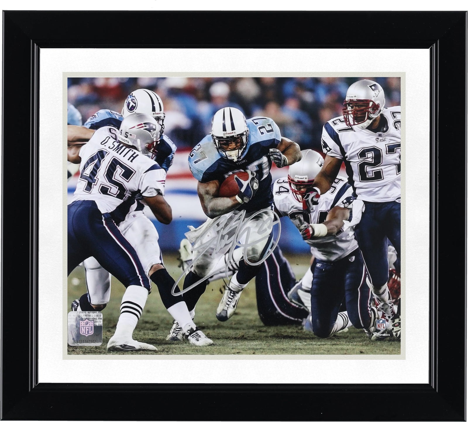 Eddie George Signed 8 x 10 Photograph | Titans vs. Patriots