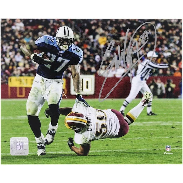 Eddie George Signed 8 x 10 Photograph | Stiff Arm vs. Washington