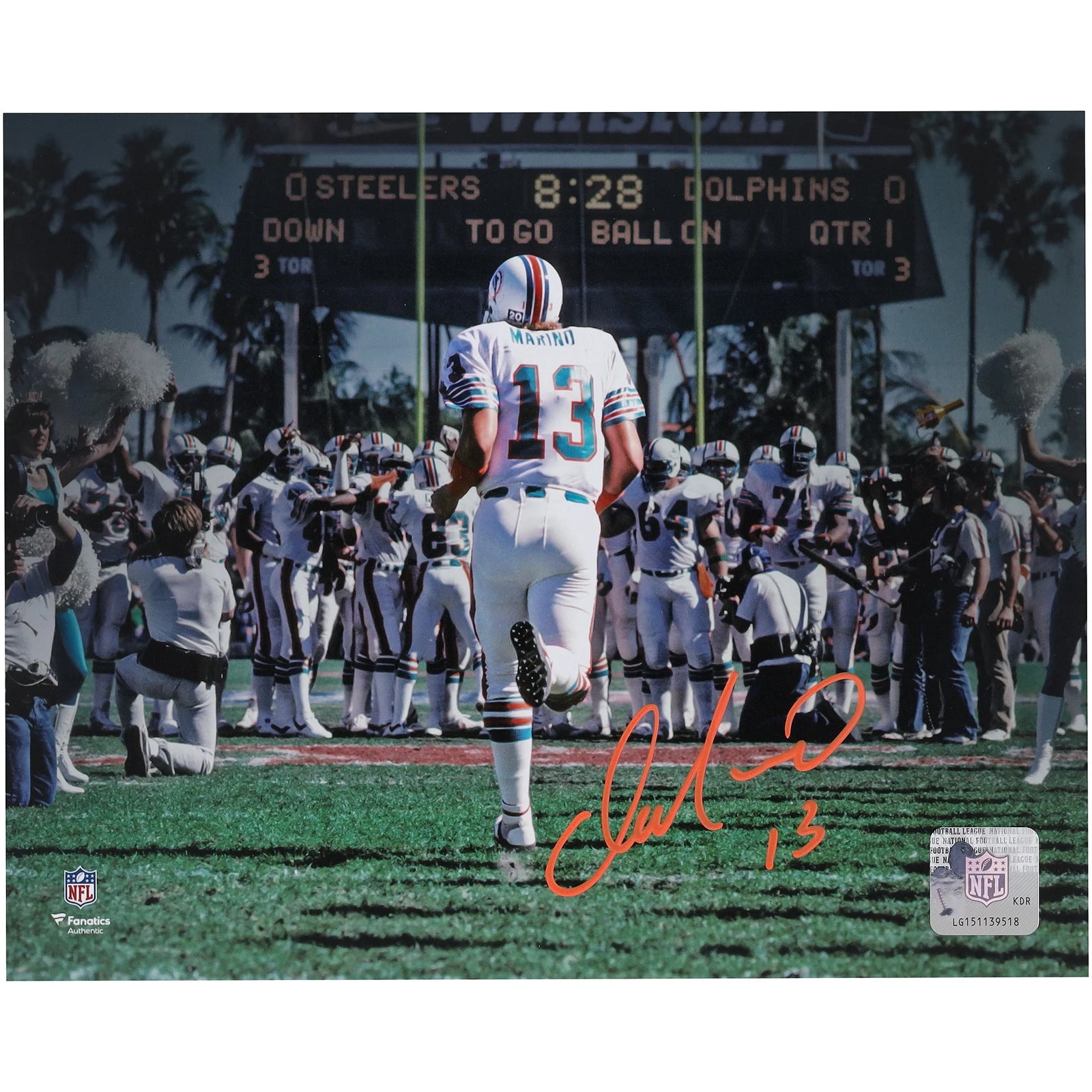Dan Marino Signed 8 x 10 Orange Bowl Spotlight Photograph | Miami Dolphins