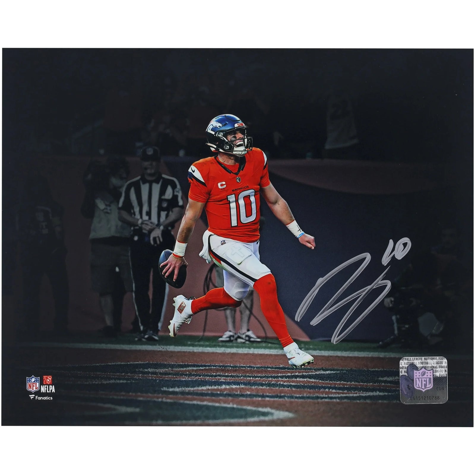 Bo Nix Signed 8 x 10 Touchdown Celebration Photo Denver Broncos