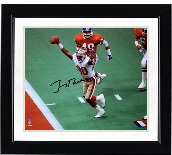 Jerry Rice Signed 8 x 10 Photograph | Hands Up vs Broncos