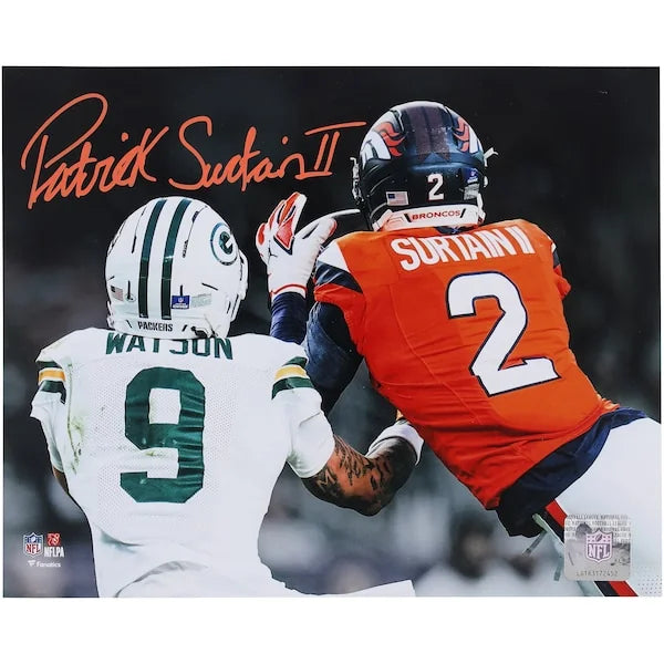 Patrick Surtain II Signed 8 x 10 Interception Spotlight Photo | Denver Broncos