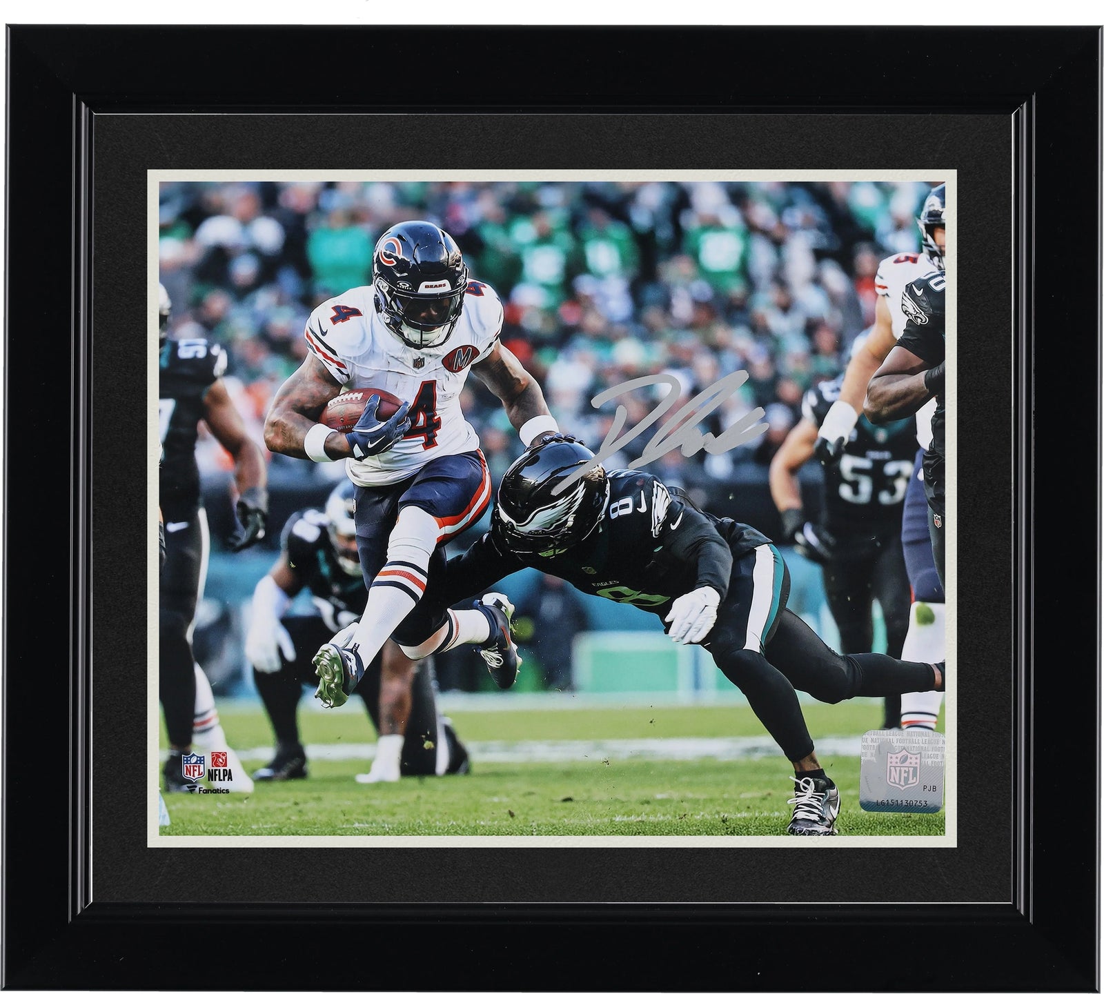D'Andre Swift Signed 8 x 10 Photo | Stiff Arm vs. Eagles