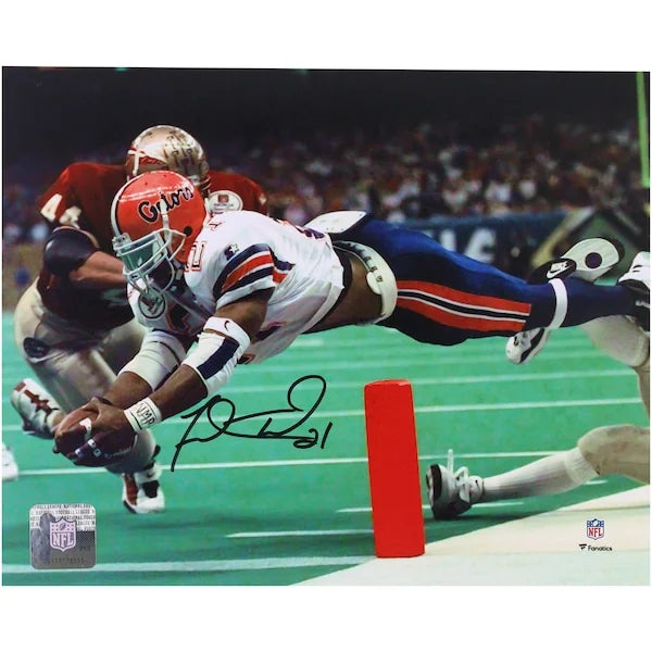 Fred Taylor Florida Gators Autographed Fanatics Authentic 8" x 10" Diving Touchdown Photograph