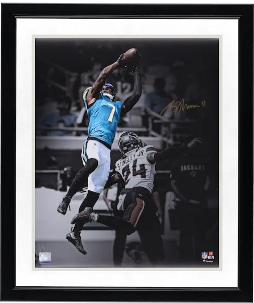 Brian Thomas Jr. Jacksonville Jaguars Autographed 16" x 20" Leaping Catch Spotlight Photograph - FA