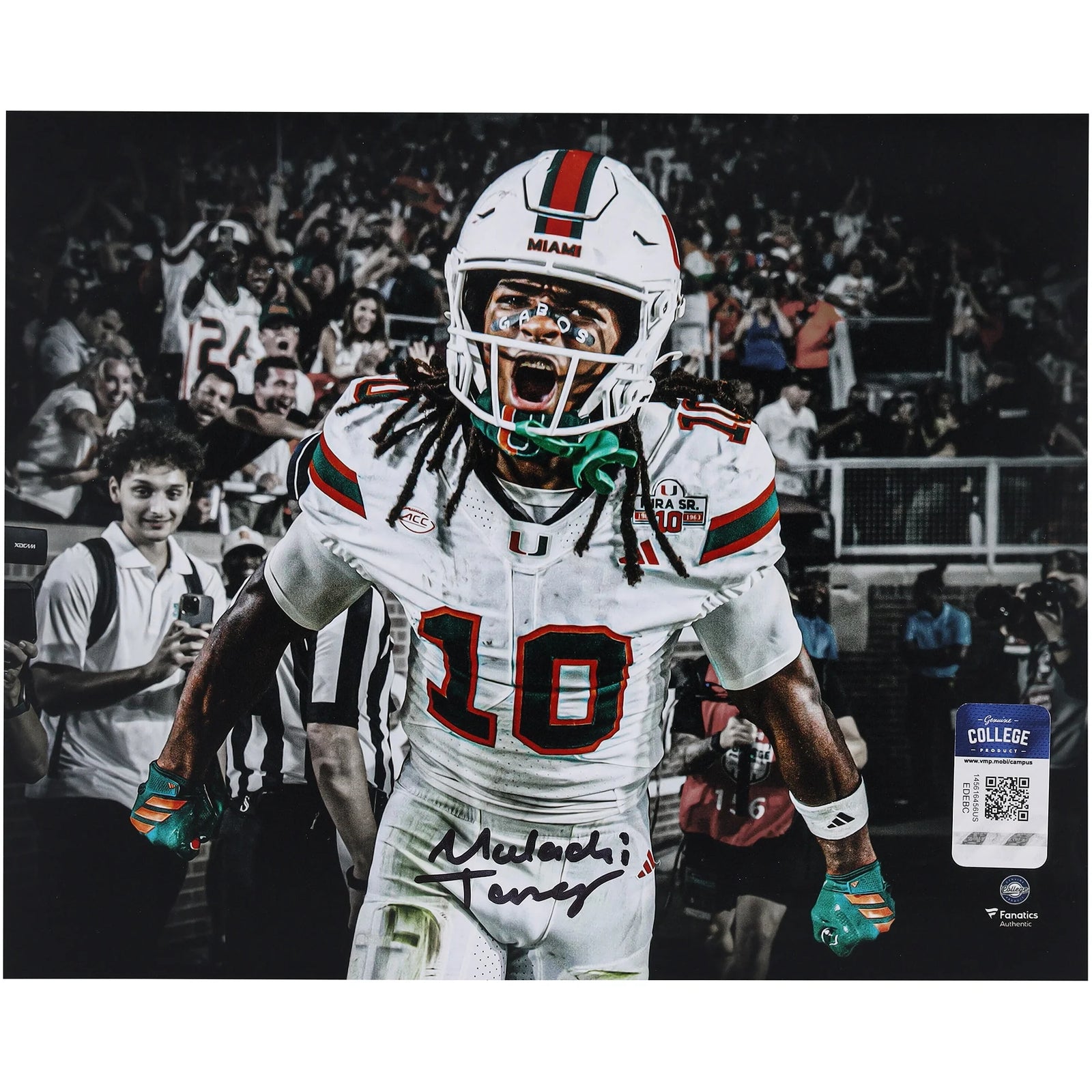 Malachi Toney Signed 8 x 10 Photo | Miami Hurricanes