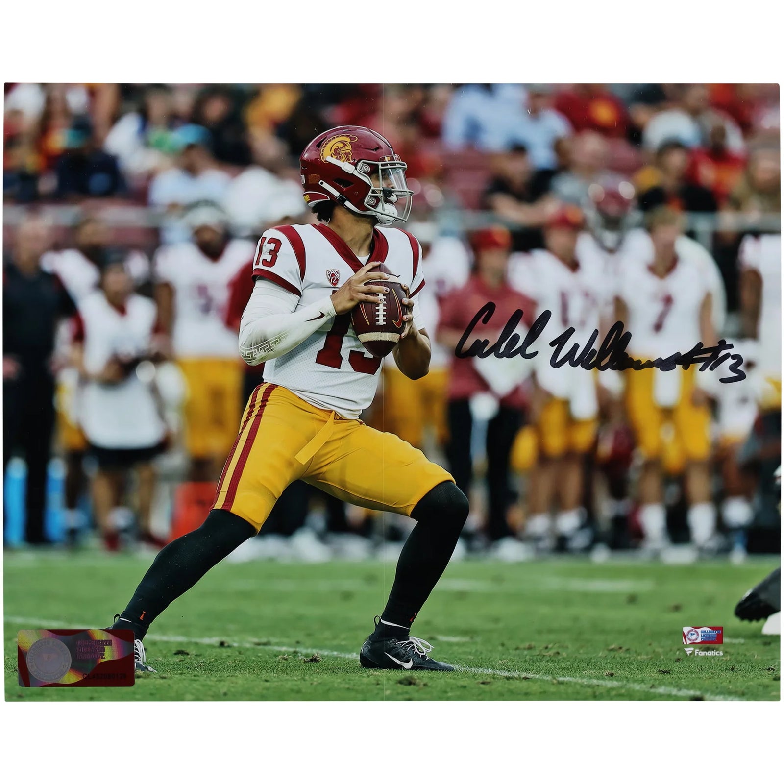 Caleb Williams USC Trojans Fanatics Authentic Autographed 8" x 10" Throwing Photograph