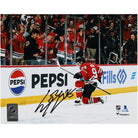 Connor Bedard Chicago Blackhawks Autographed Fanatics Authentic 8" x 10" Red Jersey Celebration Photograph