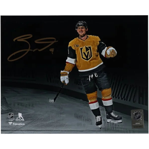 Jack Eichel Signed Vegas Golden Knights 8 x 10 Photo | Gold Jersey Celebration