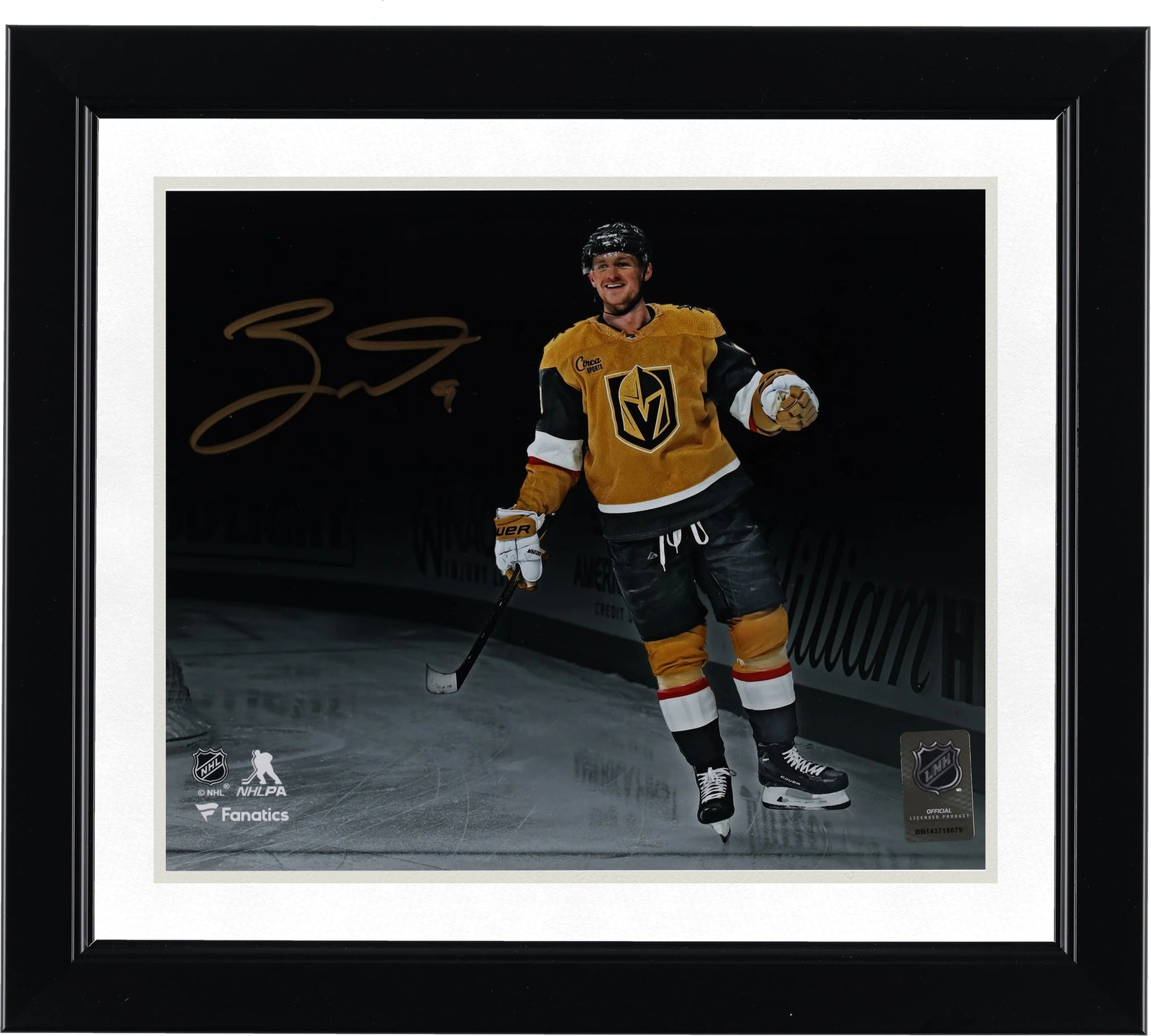 Jack Eichel Signed Vegas Golden Knights 8 x 10 Photo | Gold Jersey Celebration