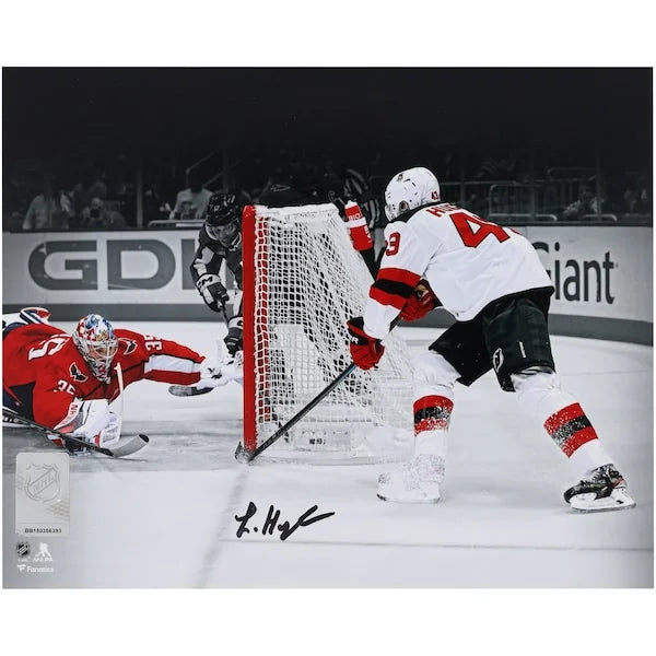 Luke Hughes Signed 8 x 10 Photo | First NHL Goal