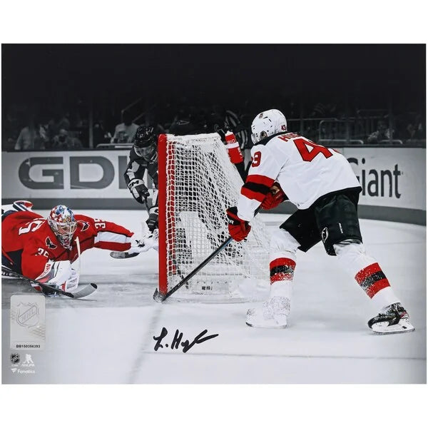 Luke Hughes Signed 8 x 10 Photo | First NHL Goal