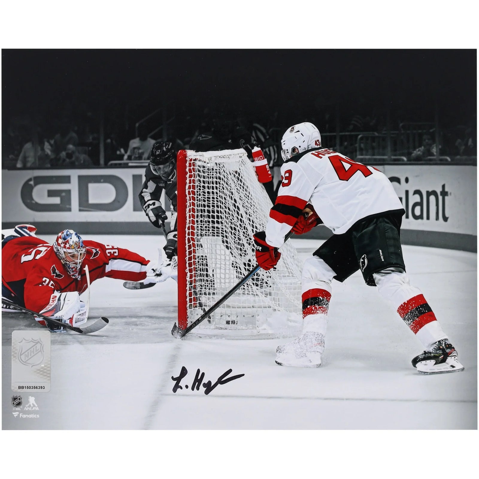 Luke Hughes Signed 8 x 10 Photo | First NHL Goal