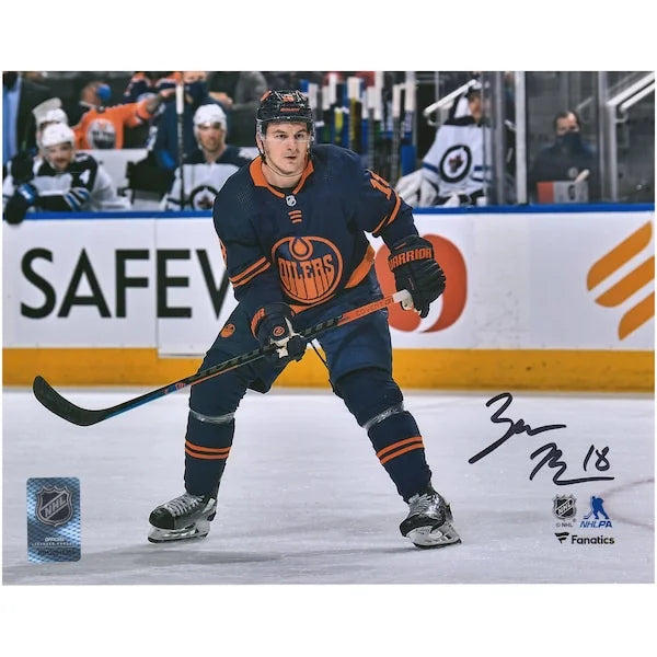 Zach Hyman Signed 8 x 10 Oilers Skating Photograph | Authenticated